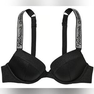 32D3 36D VS Swim Shine Strap Sexy Tee Bikini Top Black